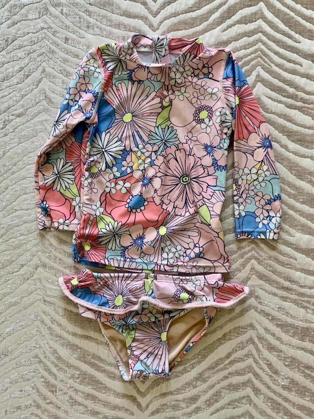 Shade Critters 2T 2-Piece Multi-Colored Floral Swim Set